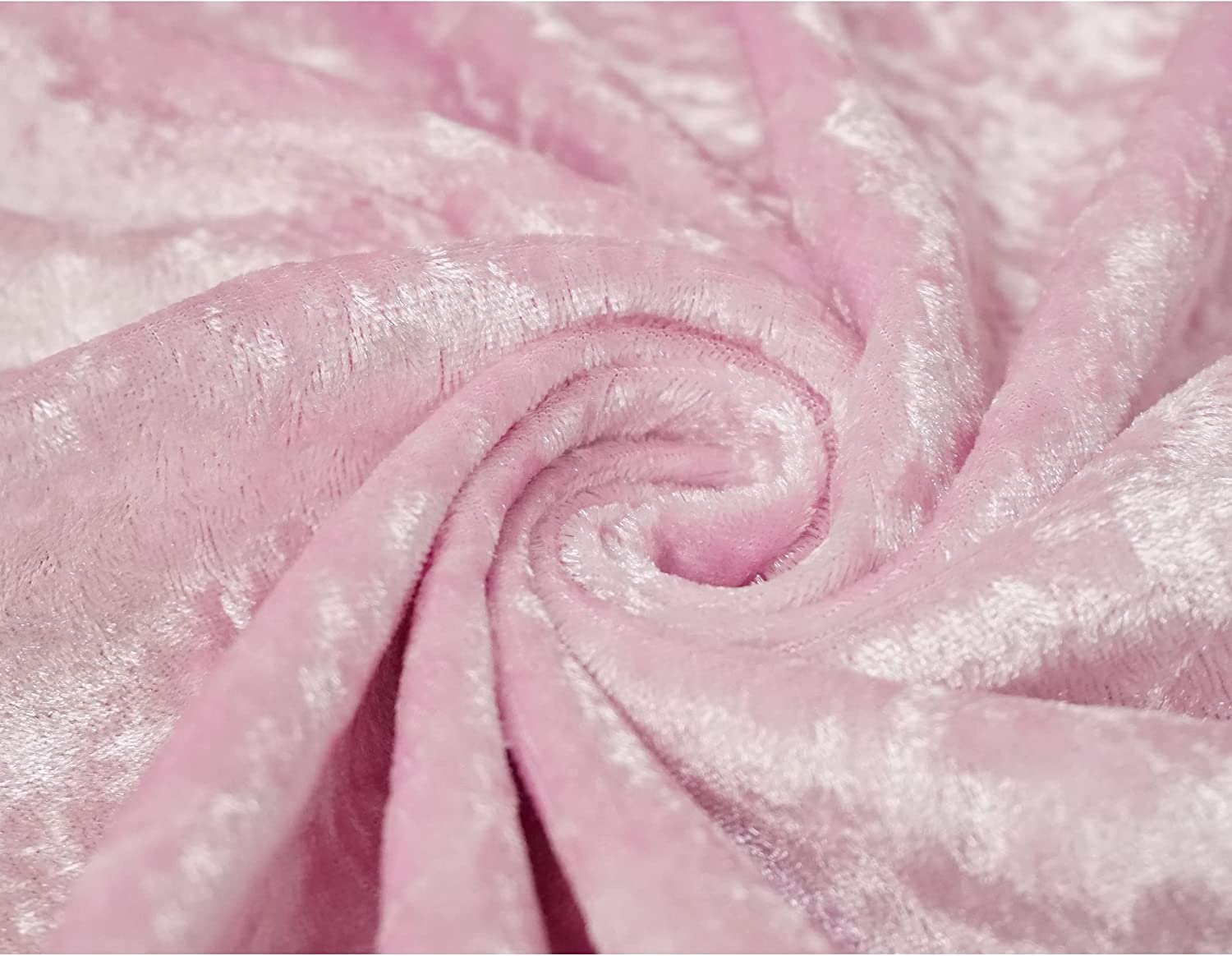 Crushed Velvet Fabric Craft Stretch Velour Material - Soft Furnishing & Craft Velour Fabric - 150cm Wide (Baby Pink, 300cm x 150cm (118" x 60")) — image 1