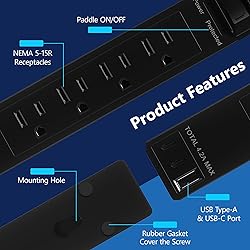 LIDER Surge Protected Outlet Extender, 4-Outlet
