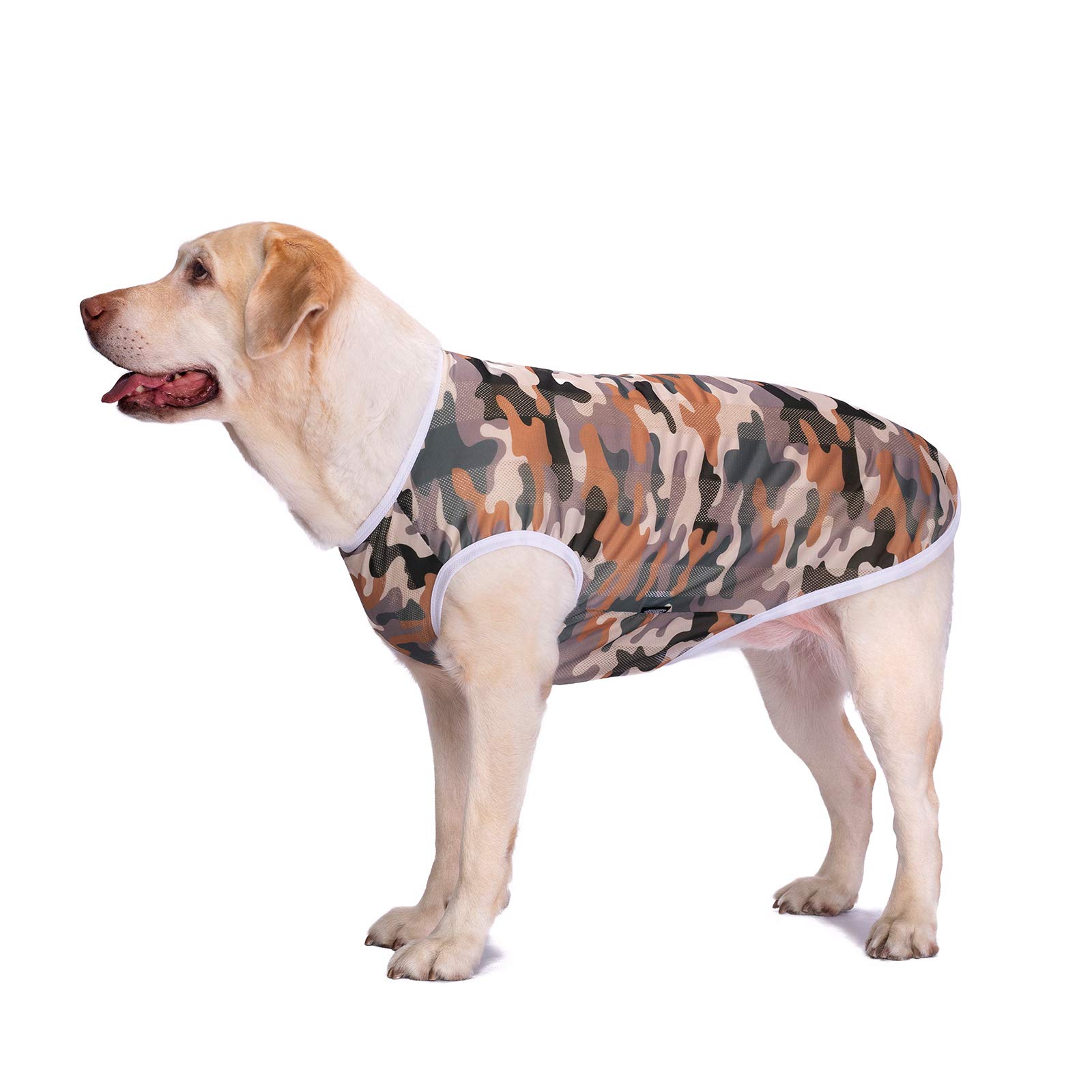 Photo 1 of HDKUW Pet Clothes,Dog Summer T-Shirt Cool Breathable Sunscreen Dog Vest Clothes Outfit Costume for Medium Large Dogs Camouflage 4XL