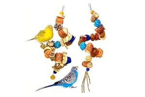 XLpeixin Natural Bird Rope Perches, Parakeet Swing Chew Toy, Birdcage Hanging Toy for Conure Cockatiel Budgies Lovebird Parrot