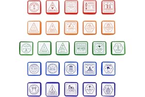 Passport Stamps, City and Country Stamp Set (1 x 1 in, 26 Pieces)