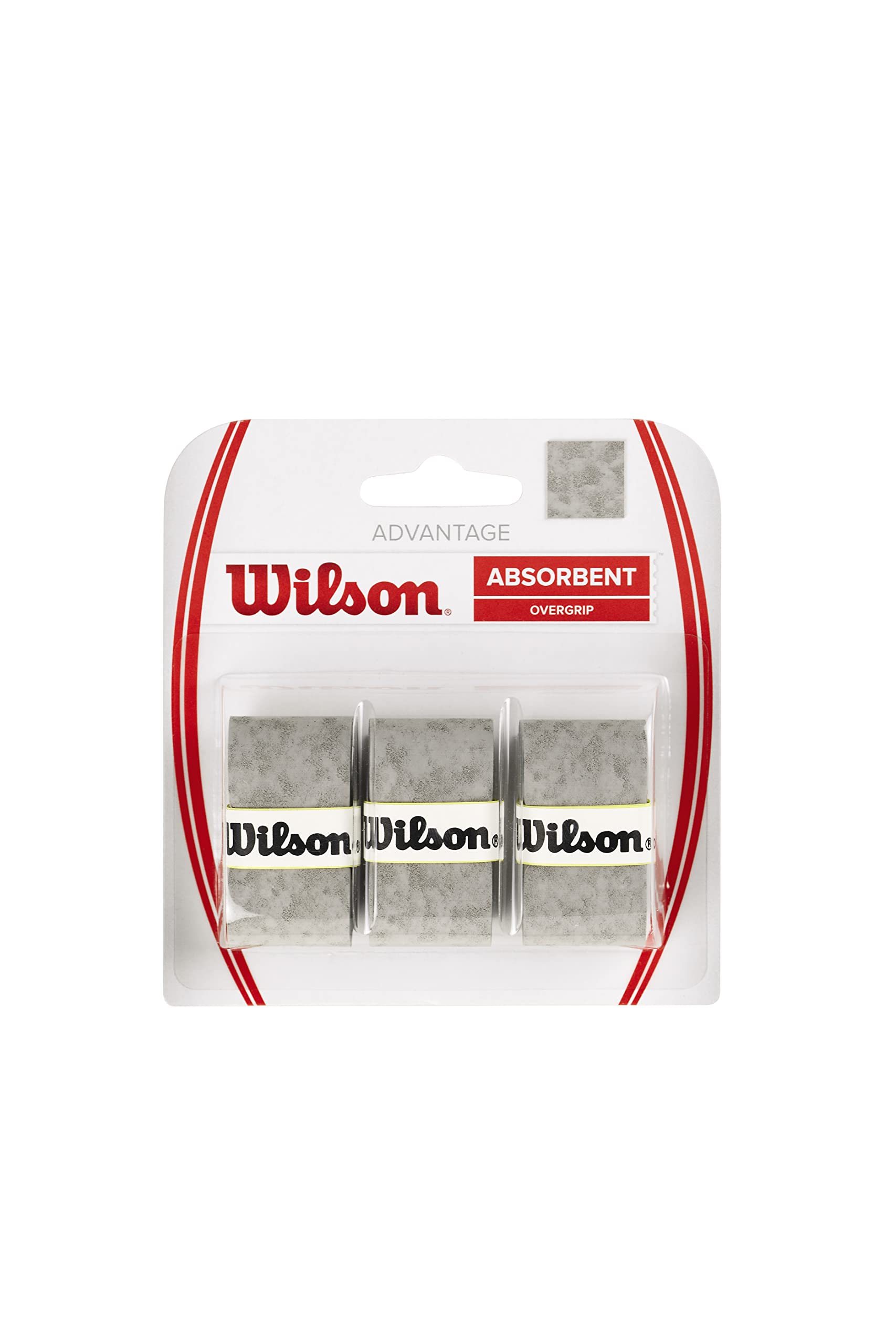 Wilson Advantage Tennis Racquet Over Grip (Pack of 3), Grey