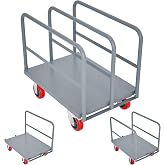 2 in 1 Panel Truck, 2000 LBS Panel Dolly Cart with 6" Swivel Casters and 36" x 24" Deck, Heavy-Duty Drywall Sheet Cart, Handling Wall Panel, Lumber for Garage, Warehouse (9.47 in (3 Side Handrails))
