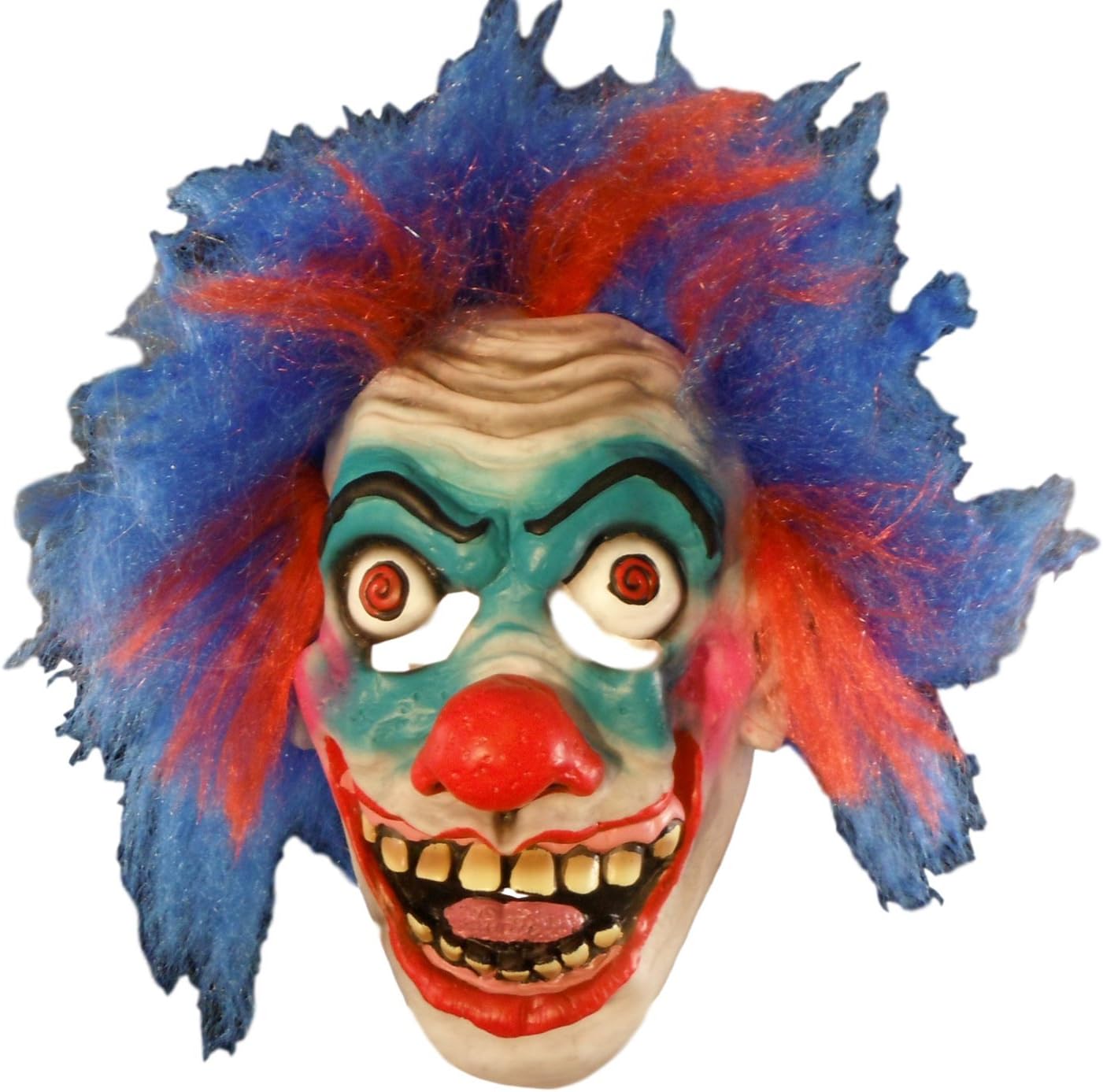 Creepy Killer Clowns Halloween Mask - Adult (Blue and Red Hair)