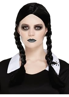 72cm Long Ladies Girls Black White Streaks Monster Frankie