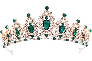 FORSEVEN Crystal Tiaras and Crowns for Women - Wedding and Birthday Party Princess Crown Hair Accessories - Bride Rhinestone Headband