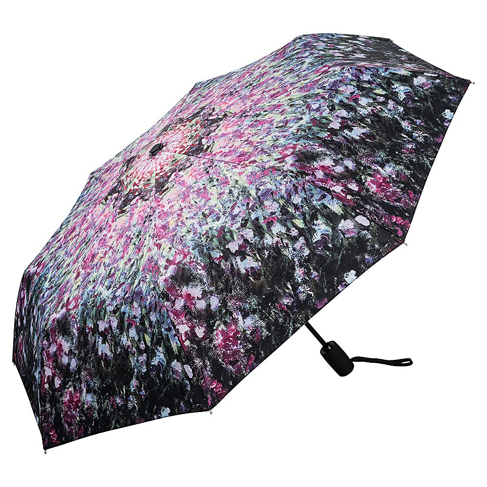 VON LILIENFELD Folding Pocket Umbrella Automatic Claude Monet The Garden Art Lightweight auto open Women Floral Motif
