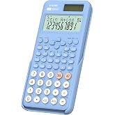 991MS 401 Functions 2-Line Display Desktop Calculator with Sliding Cover | ROATEE Scientific Calculator School Supplies Solar Battery Dual Power Kawaii for Middle High School Student and Teacher Blue