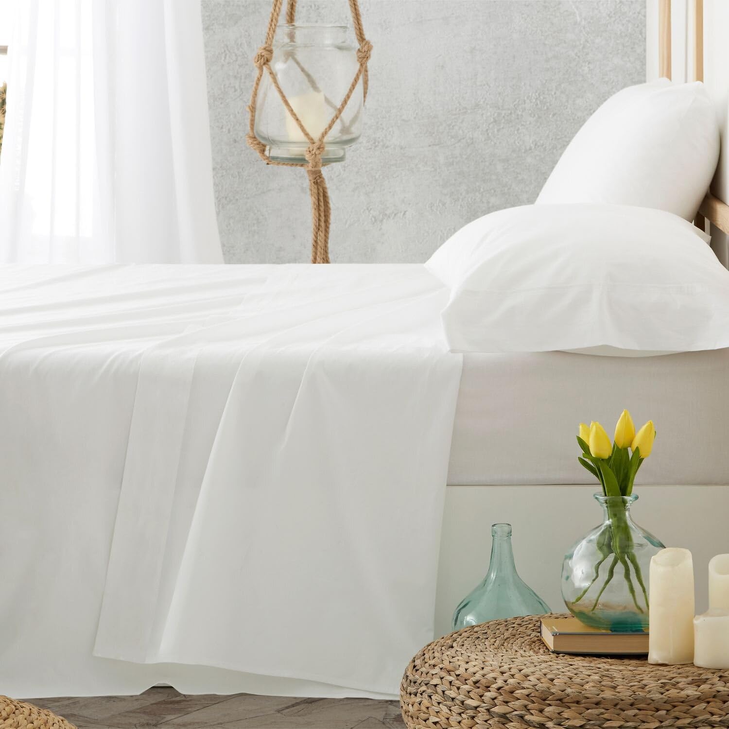 Burrito Blanco Set Linen Hotel Lisas 100% Cotton double bed 180x190 cm to 180x200 cm (Available in more sizes)