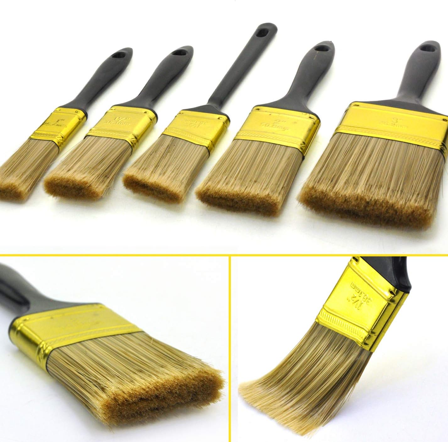 Great Andrew Paint Brushes, 30 PCS Great Value Multi use(3" 2" 1.5" 1" Flat &1.5" Angled) Paint Brush Pack - Image 4