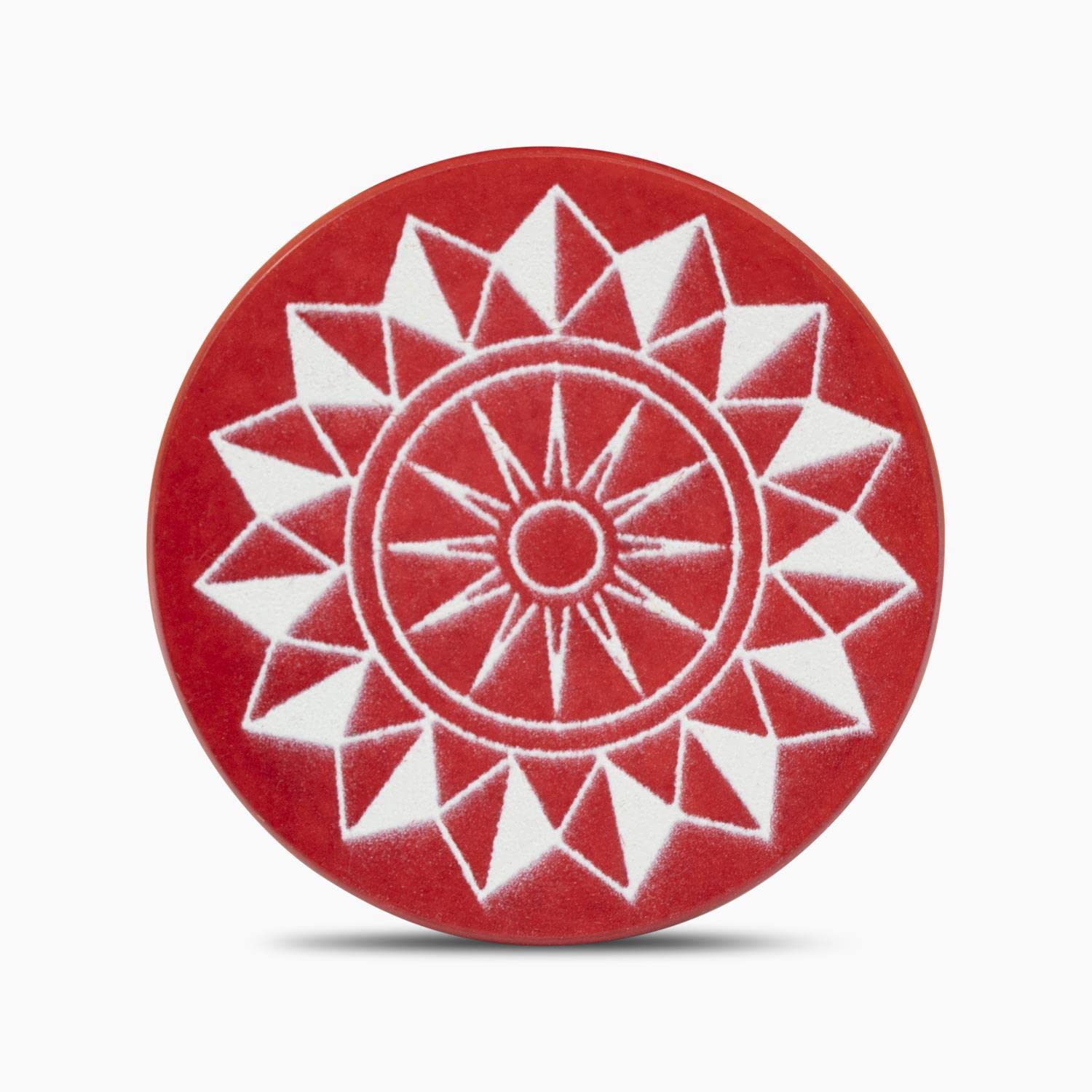Splay Carrom Striker Tournament and Board Game Striker | Smooth Surface & Excellent Re-Bounce | Standard Size of 40mm diameter and 7mm Height, Acrylic 15 grams weight Carry Box Case (Red Color)