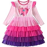 VIKITA Girls Dresses Winter Long Sleeve Birthday Party Tutu Dresses for Girls 3-12 Years