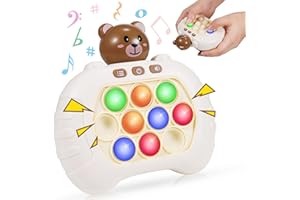 DELIGHKIDZ Pop Fidgets Kids Games Toys: Colorful Light Up Fast Push Bubble Handheld Game Sensory Toys for 6 7 8 9 10 Year Old Boy Girl Birthday Gift for 6-8 3-12 Year Old Girls Boys