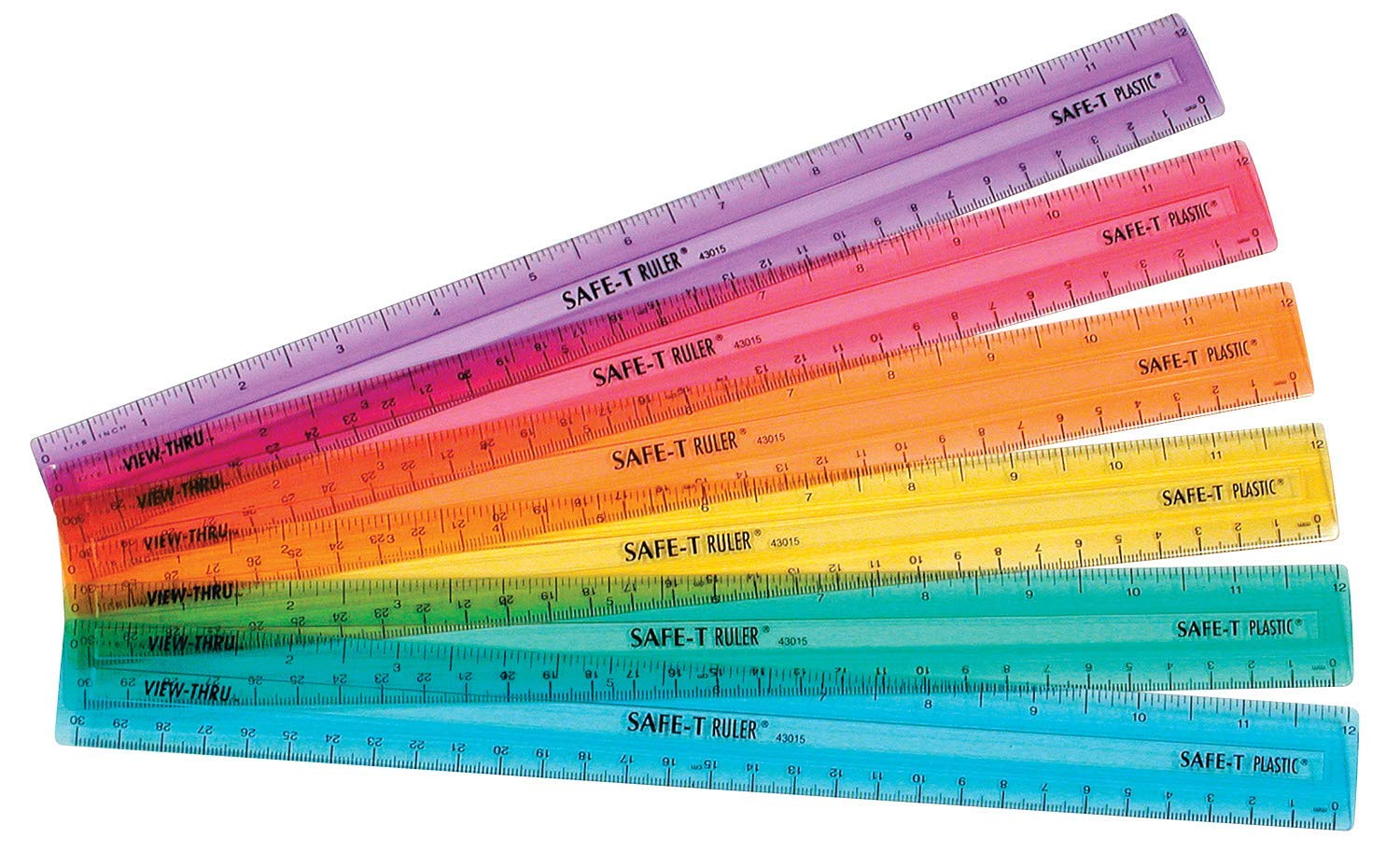 Mua hand2mind-75642 Safe-T Ruler for Kids Math, Rainbow Plastic Rulers ...