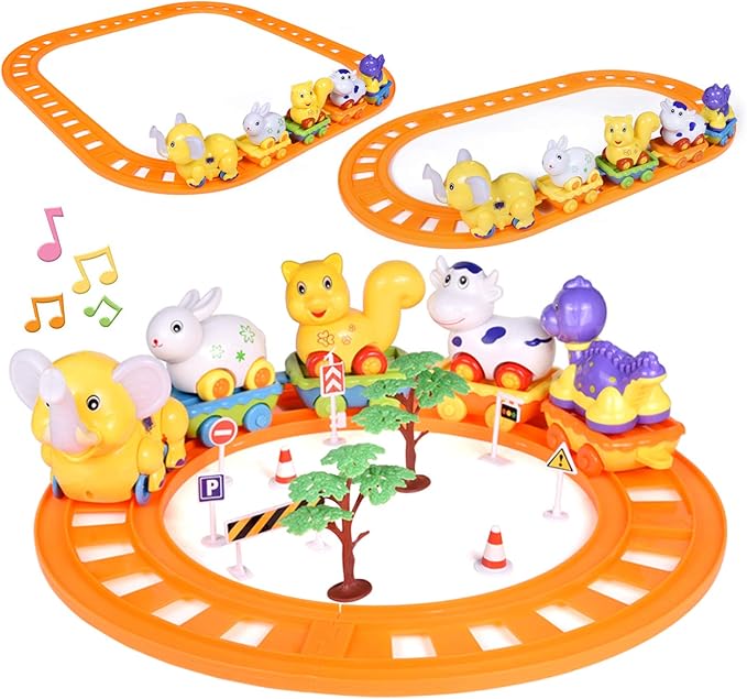 zoo animal train set