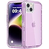 Follaroma Compatible with iPhone 14 Plus Case, Heavy Duty Shockproof Protection Phone Cases, Anti-Drop, Dual Layer Transparent Protective Cover, 6.7 inch, Crystal Purple