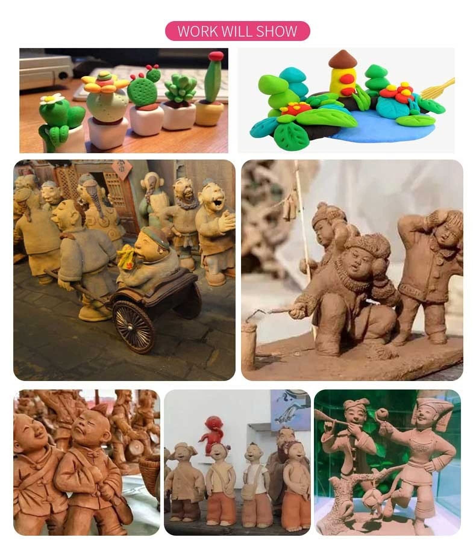 Langqun 41pcs Plastic Polymer Clay Art Tools Set for Kids Adults,Knives Pottery Tools,Ceramic Supplies for Engraving, Embossing, Shaping,Sculpting,Modeling