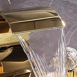 YAGATAP Gold Bathroom Sink Faucet 3 Hole 2 Handle