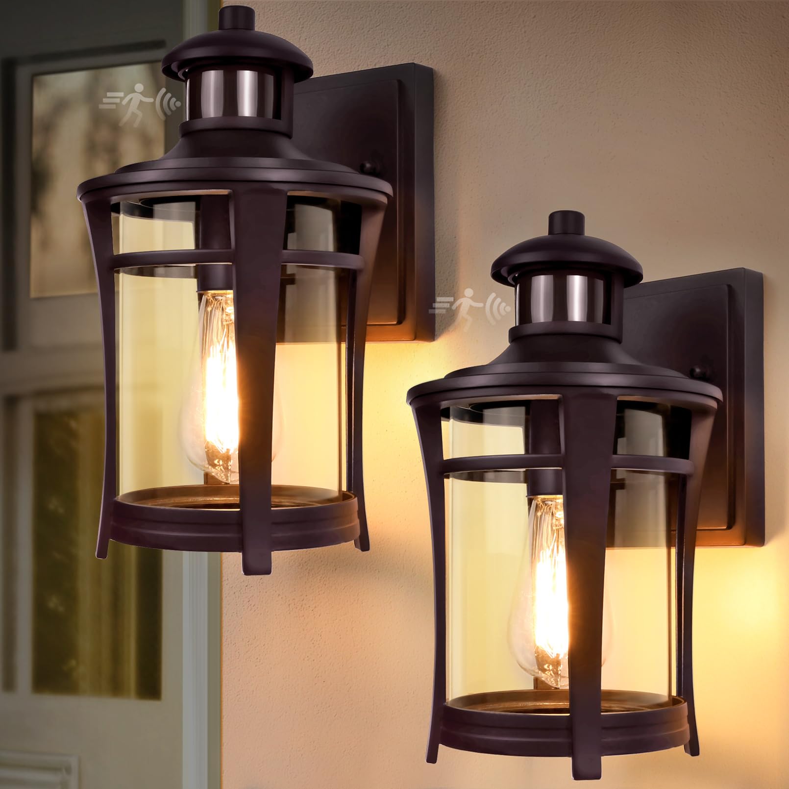Photo 1 of Lamomo Porch Lights Outdoor Bronze, 2-Packs Dusk to Dawn Wall Light Fixtures, Exterior Front Sconces Wall Mount Lighting, Waterproof Anti-Rust Outside Lights for House, Garage, Entryway