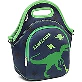 VASCHY Lunch Bag for Kids, Insulated Neoprene Lightweight Lunch Box Bag for Children Boys and Girls School Daycare Kindergarten Dinosaur