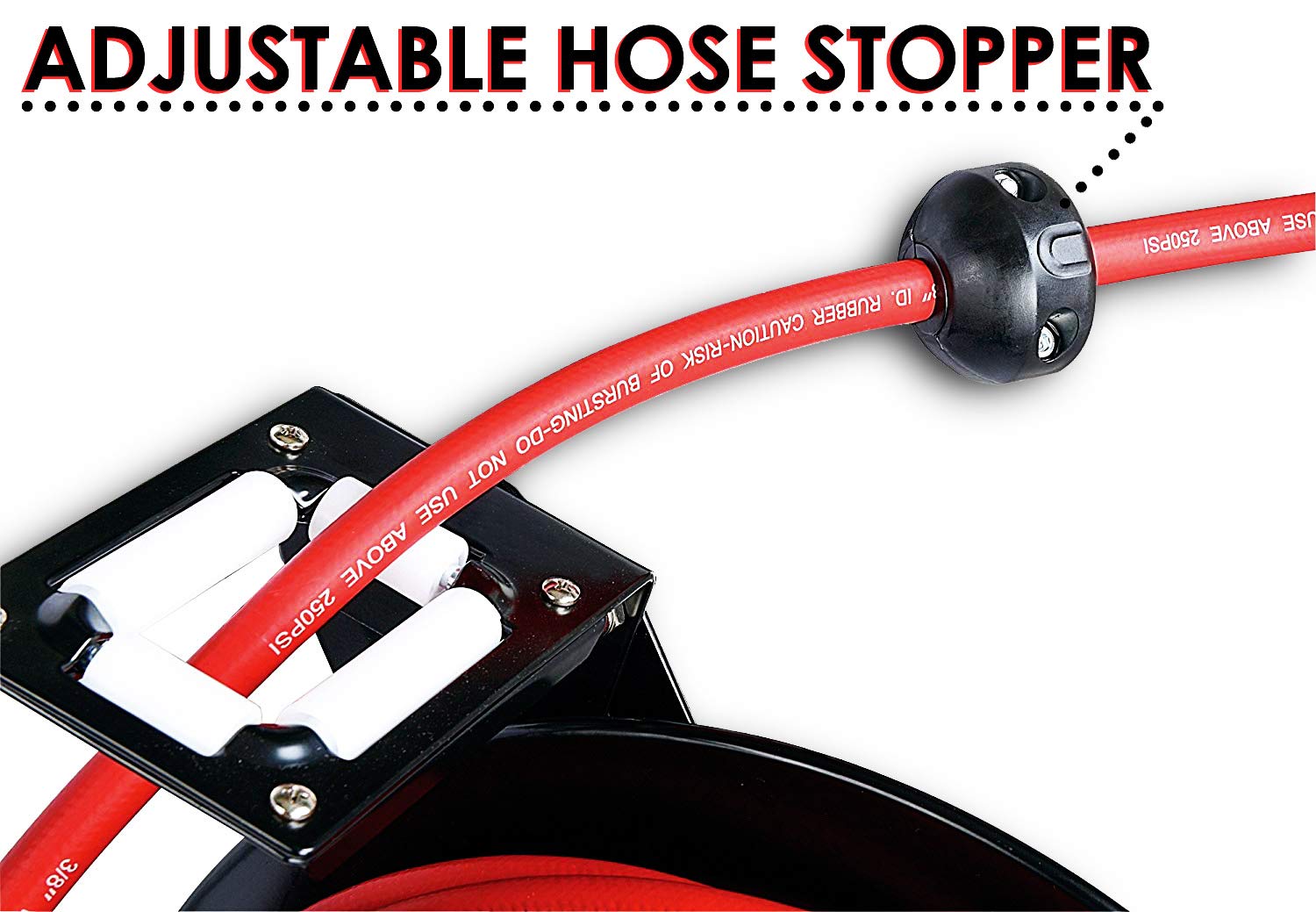 ReelWorks Air Hose Reel 3/8" Inch x 50' Foot Max 300PSI Steel Construction Industrial SBR Rubber Hose: Industrial & Scientific