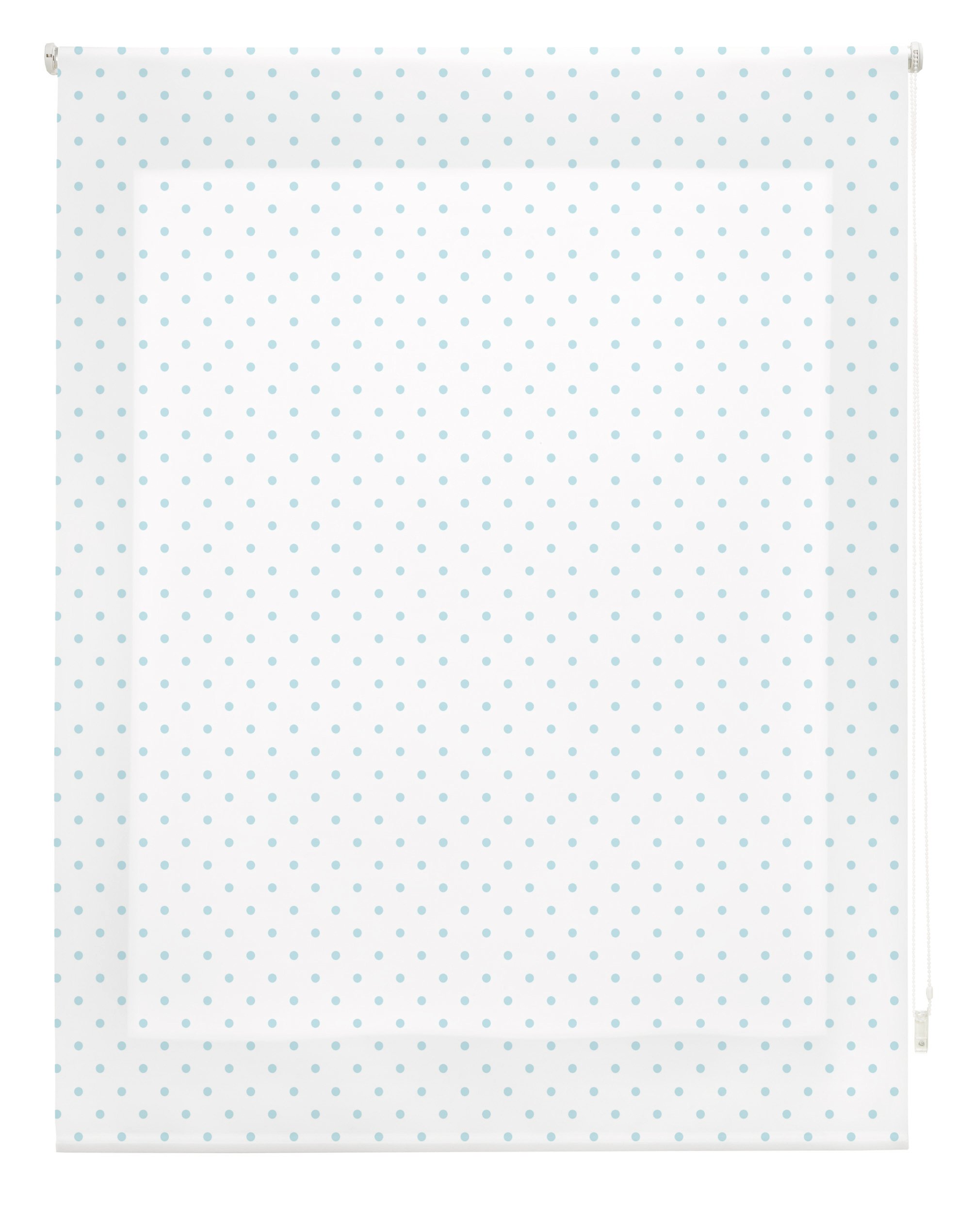 blindecor Specks Roller, Fabric, White Turquoise, 130 x 180 cm