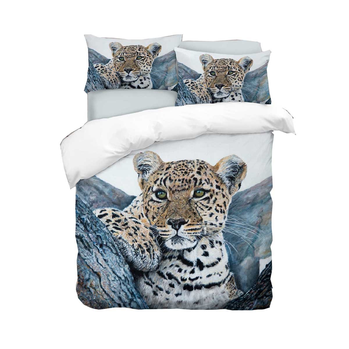 Easy clean Printing Duvet Cover - snow Leopard