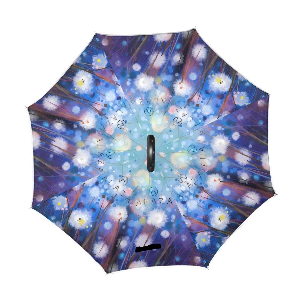 Layer Double Like One B078w7bym3 Sky O形状ハンドル逆傘防風uv保護ポータブルinverted傘旅行傘の女性とメンズ Starry Size ブルーファンタジースプリングフラワー水彩dandelion Reverse Umbrella ゴルフ傘 日本限定