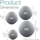 Core Balance Anti Burst Gym Ball 45-85cm with Hand Pump Grey view 6