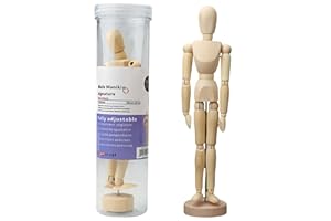 GYONYX 8 inch Artists Wooden Manikin Jointed Mannequin with Gift Box, Handmade Wood Adjustable Figure Human Model for Sketching, Painting, Drawing & Art Supplies, Home Decor, Wooden Dolls Manikin