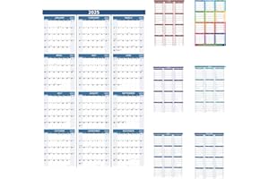 Kuraoyan 2025 Wall Calendar 34.8" x 22.8" Large Vertical Yearly Wall Hanging Calenda with Julian Date Thick Paper Calendar 12 Month Annual Wall Planner for Wall Office Fridge(Blue)