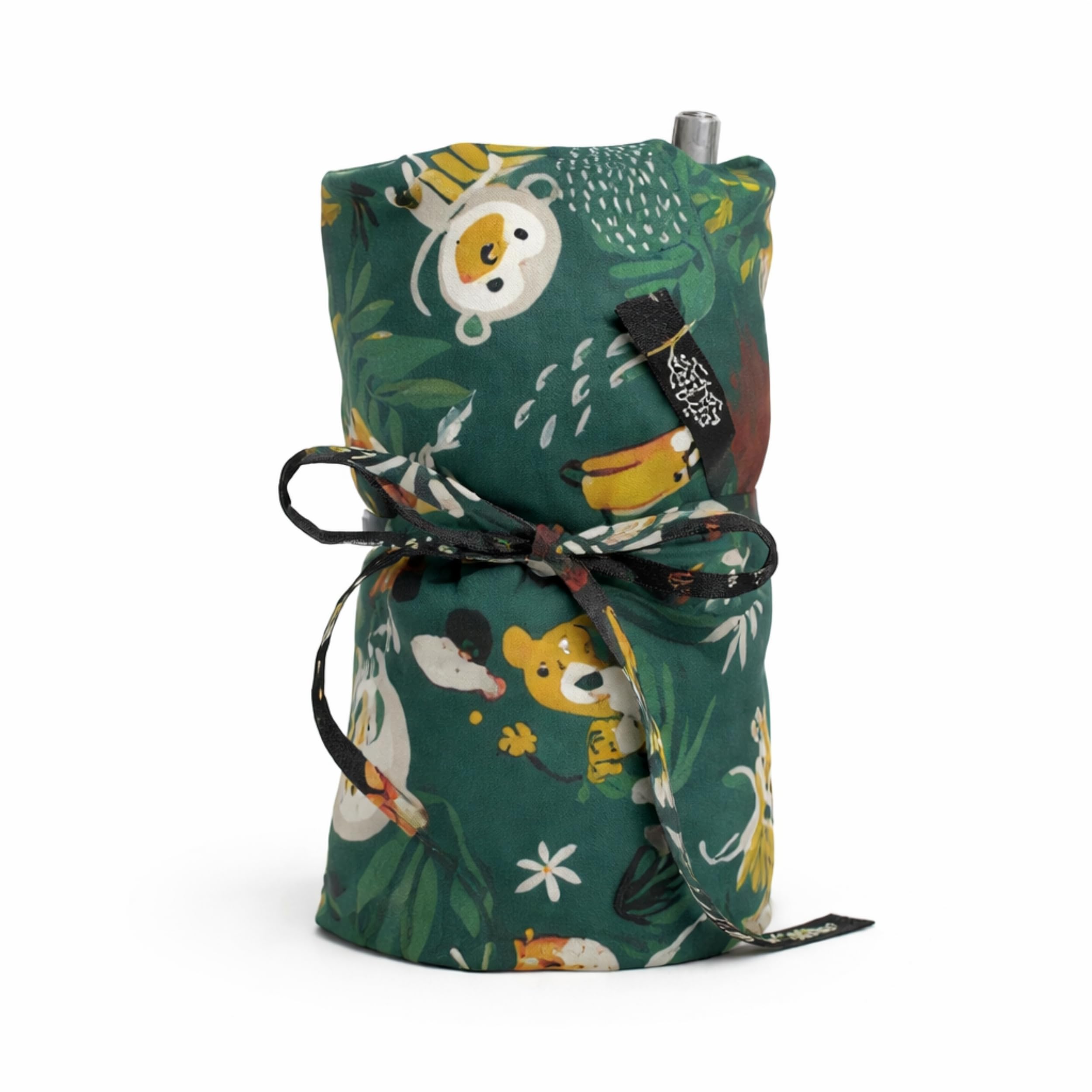 XL 14-chamber cherry stone cushion (55 x 25 cm) (jungle animals green)