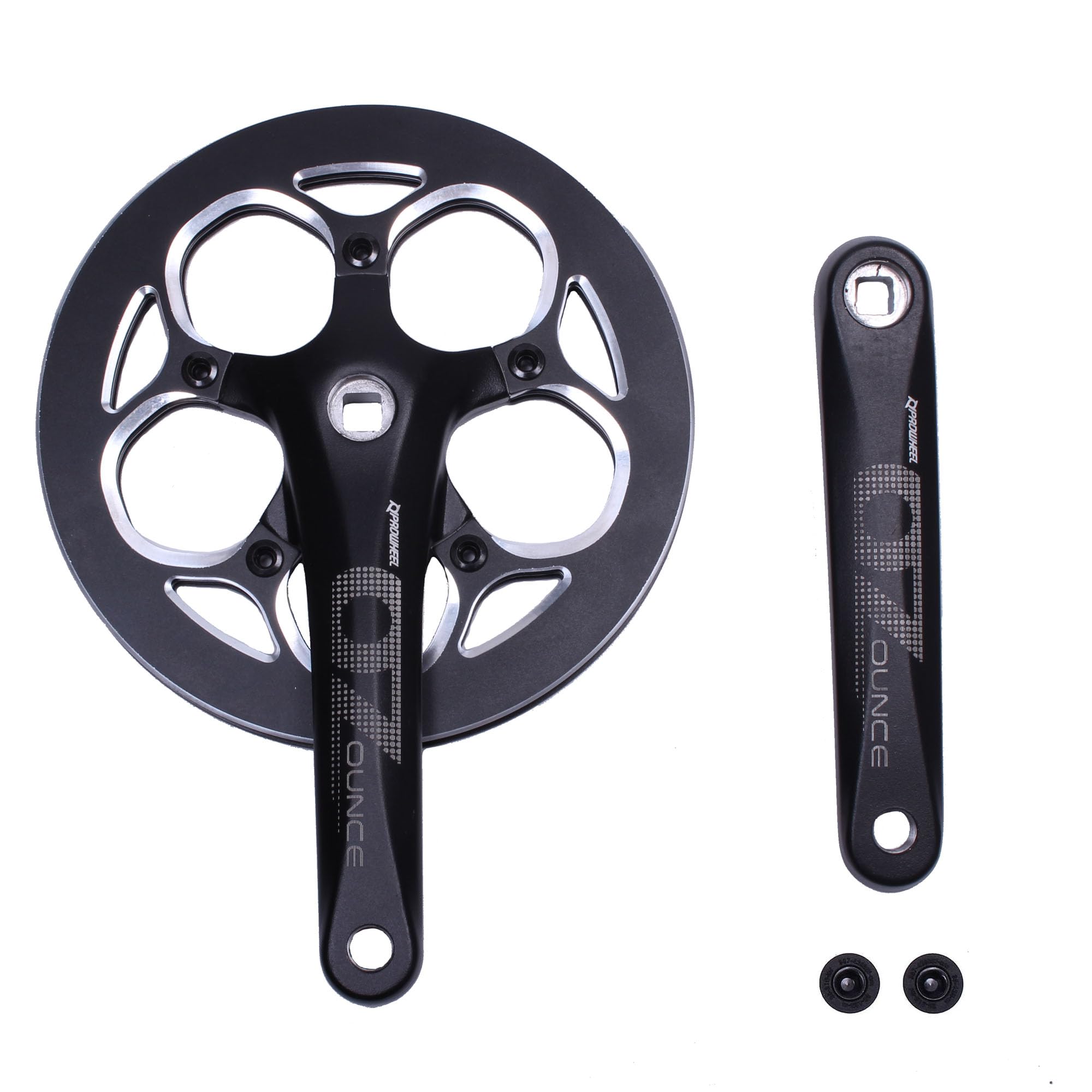 Photo 1 of PROWHEEL 170MM Bike Crankset,48T 110MM BCD Laser Engraving CNC Bike Crank Arm Set,Double Aluminum Alloy ChainWheel and Replacement Chain Guard,Compatible with City Bike,MTB,EBIKE,Cargo