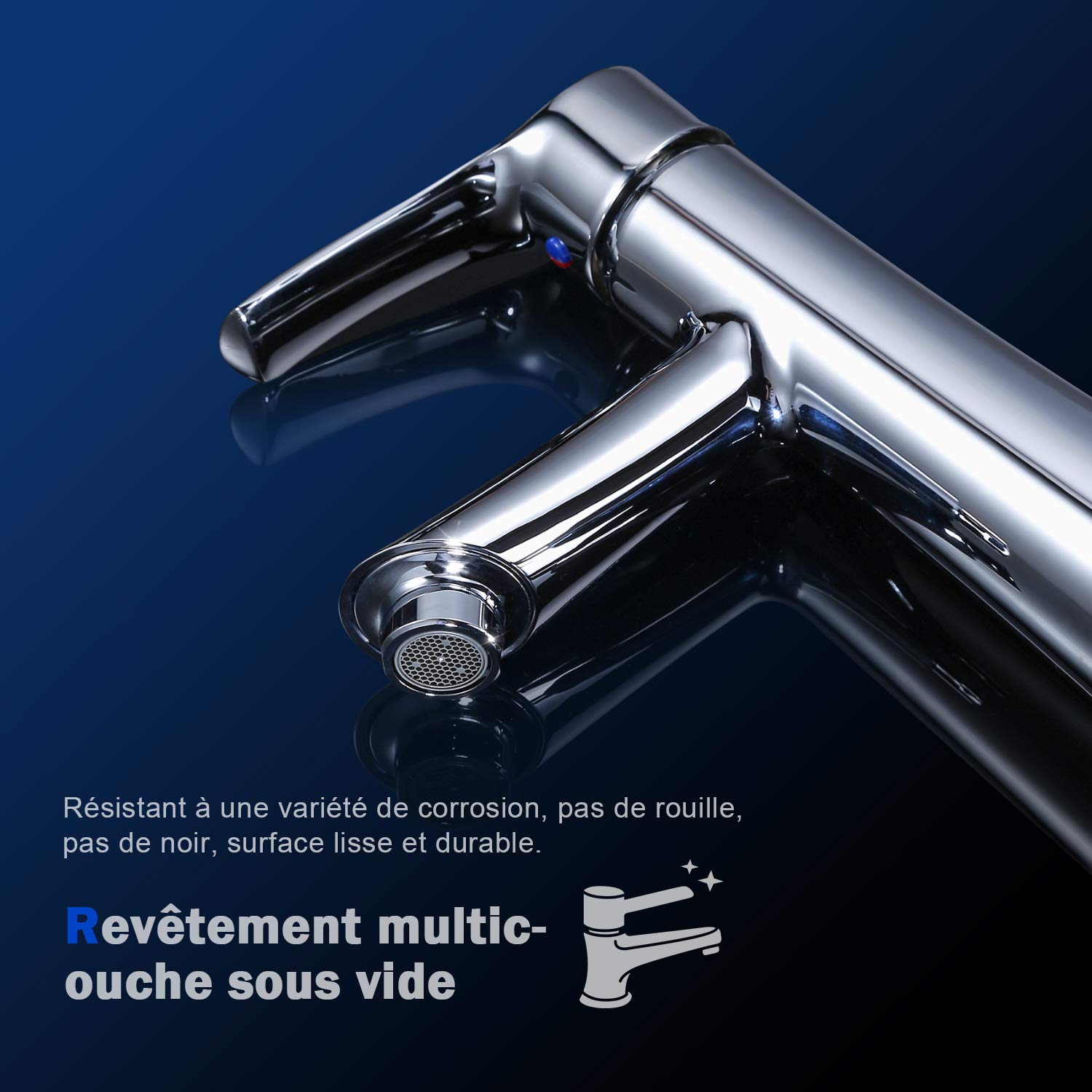 Hogar y cocina Dalmo DAKF4F Grifo de lavabo de acero inoxidable con