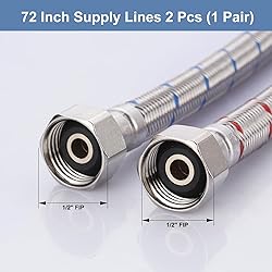 72 Inch Length Faucet Hose 1/2” to 1/2”, ARCORA