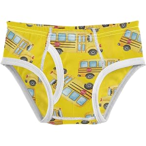 Wusikd Yellow School Bus Trucks Boys' Underwear Cotton Boys Briefs Soft Toddler Underwear 2T