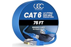 Cat 6 Ethernet Cable 75 ft, 10Gbps High Speed Ethernet Cable, Internet Cable Outdoor&Indoor, Rj45 Cat6 Cable Long Ethernet Ca