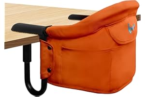 Hook on High Chair,Portable Foldable High Chair for Babies 6-36 Months,Includes Storage Bag(Orange)