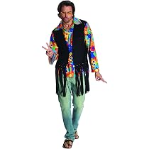 Rubie's Flower Power Kostüm Weste Für Erwachsene – Buntes 60er-Jahre Outfit Inkl. Sonnenbrille
