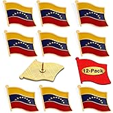 12/50/100Pcs Bolivarian Republic of Venezuela Flag Pins Bulk Enamel Souvenir- Metal Venezuela Lapel Pin Brooch Badge for Men Women Clothes Bags Hats