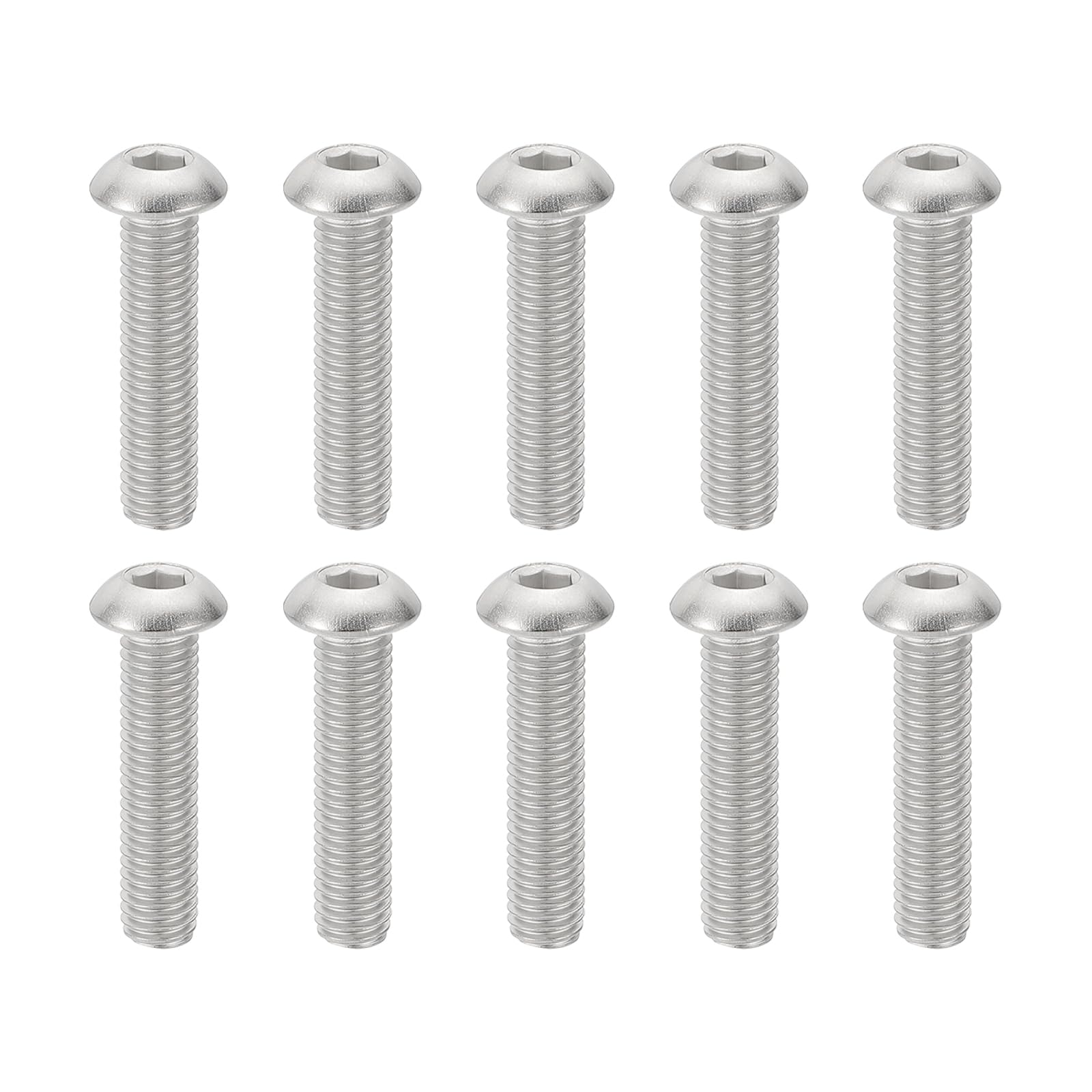 PATIKIL M8-1.25x30mm Button Head Socket Cap Screws, 10 Pcs 304 Stainless Steel 18-8 Hex Socket Cap Screw Bolts Allen Hex Drive Full Machine Thread — image 1