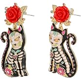 Madison Tyler Halloween Earring for Women | Skull Pumpkin Witch Hat Skull Ghost Poison Dangle Statement Earrings Halloween Party Holiday Earrings Jewelry Hypoallergenic