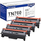 TN760 Toner for Brother Printer Replacement for Brother TN760 TN-760 TN730 TN-730 to use with DCP-L2550DW MFC-L2710DW MFC-L2750DW HL-L2350DW HL-L2370DW HL-L2395DW HL-L2390DW Printer (4 Black)