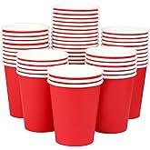 Yes!Fresh Party Cups,50 Count,Multicolor Paper Cups For Weddding,Party,Picnic, BBQ, Travel, and Event(Red)