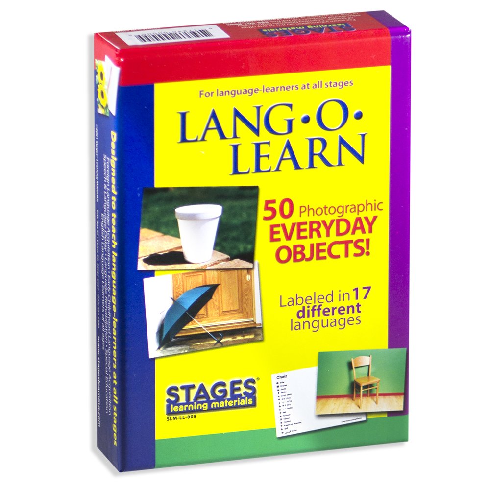 Lang-O-Learn Stages Learning Materials ESL Everyday Objects Vocabulary Photo Cards Flashcards for English, Spanish, French, German, Italian, Chinese