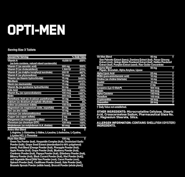 OPTIMUM NUTRITION OPTI-MEN DAILY MULTIVITAMIN SUPPLEMENT, 90 COUNT