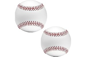 OMYOPY 2 Pack Blank Baseballs Solid Cork Core, 9 Inch Baseball Balls Unmarked Autographs Baseball for League Play, Pitching, Hitting, Batting, Fielding, Autograph, Gifts