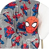 Jay Franco Spiderman Nogginz Set - 40 x 50 Inch Throw Blanket & Pillow - Kids Super Soft 2 Piece Bedding Set