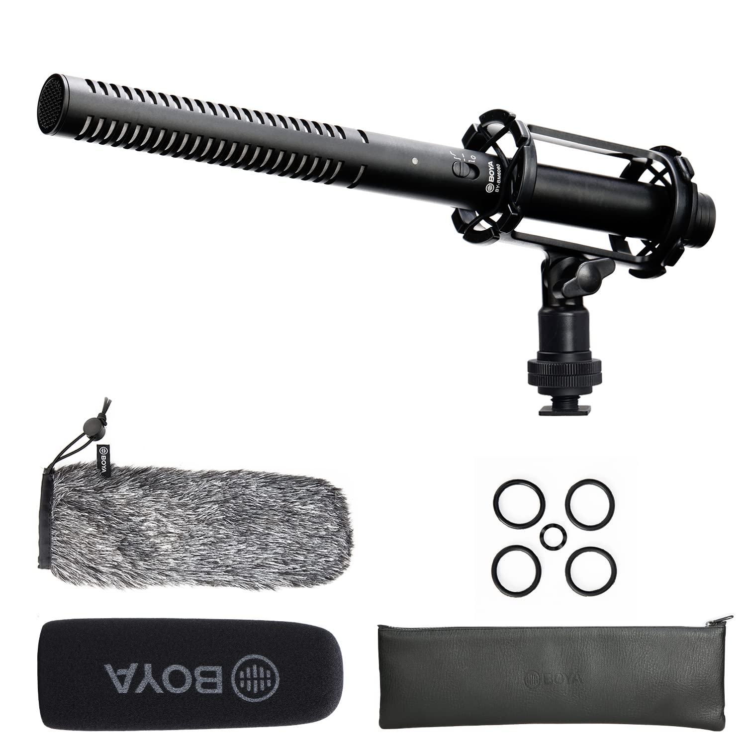 BOYA News Gathering Interview Shotgun Microphone XLR for Canon, BY-BM6060 Pro Broadcast-Quality Boom Mic with Windscreen & Shock Mount for Canon 6D Nikon D800 Sony Camcorders YouTube Video