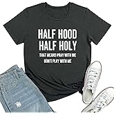 BLACKMYTH Women Cute Tees Half Graphic Crewneck T Shirts